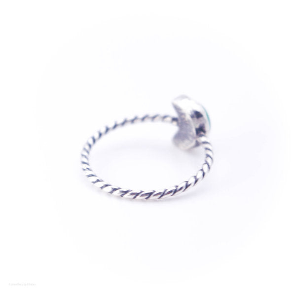 Green Agate Crescent Moon Ring