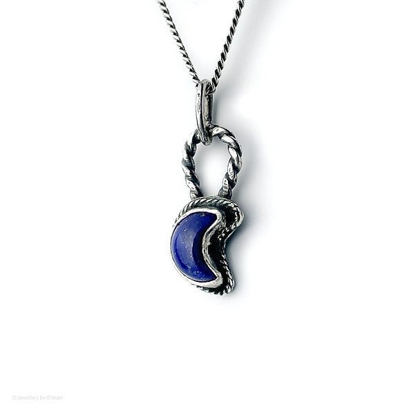 Lapis Lazuli Crescent Moon Necklace