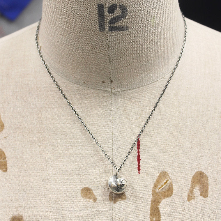 Zero-Waste Silver Casted Shell Necklace