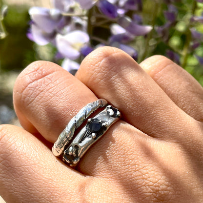 Black Sapphire Organic Cast Ring