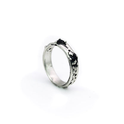 Black Sapphire Organic Cast Ring