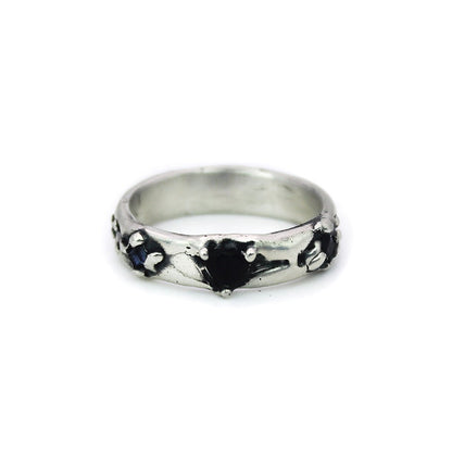 Black Sapphire Organic Cast Ring