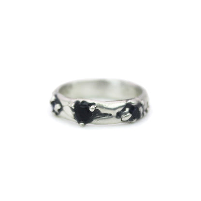 Black Sapphire Organic Cast Ring