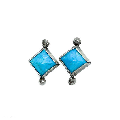 Blue Howlite Pyramid Studs