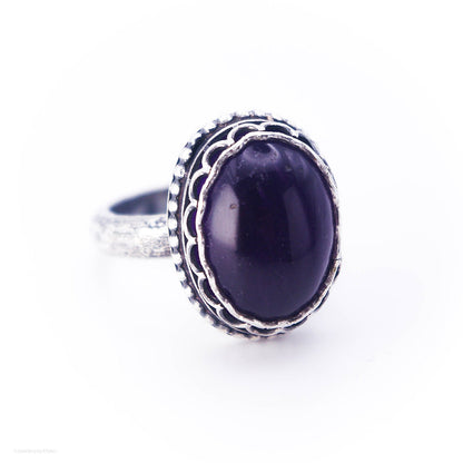 Chunky Amethyst Silver Ring