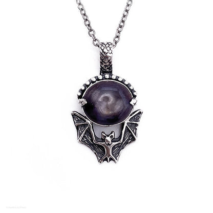 Dark Star Ruby Bat Necklace