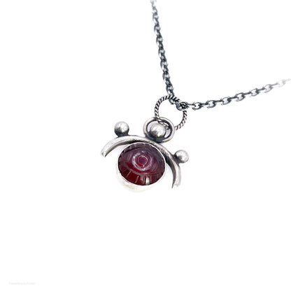 Hessonite Garnet Evil Eye Talisman Necklace