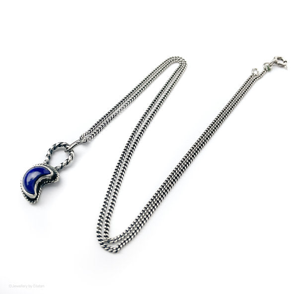 Lapis Lazuli Crescent Moon Necklace