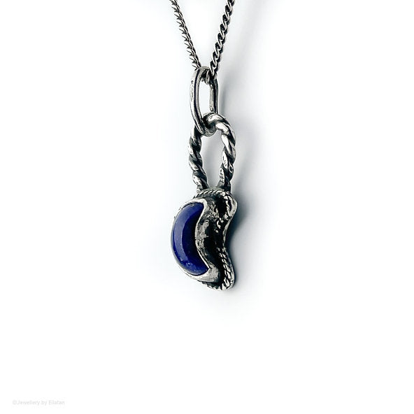 Lapis Lazuli Crescent Moon Necklace