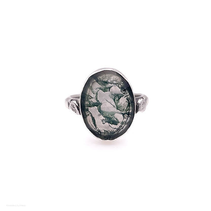 Moss Agate Doublet Ring