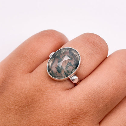 Moss Agate Doublet Ring