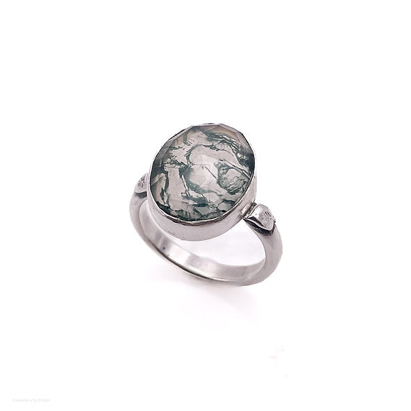 Moss Agate Doublet Ring