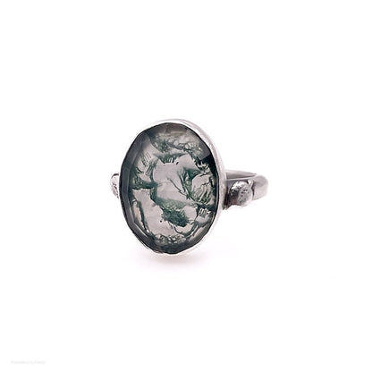 Moss Agate Doublet Ring