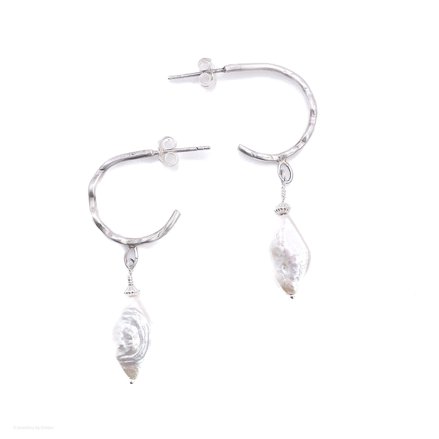 Baroque Pearl Wave Hoops