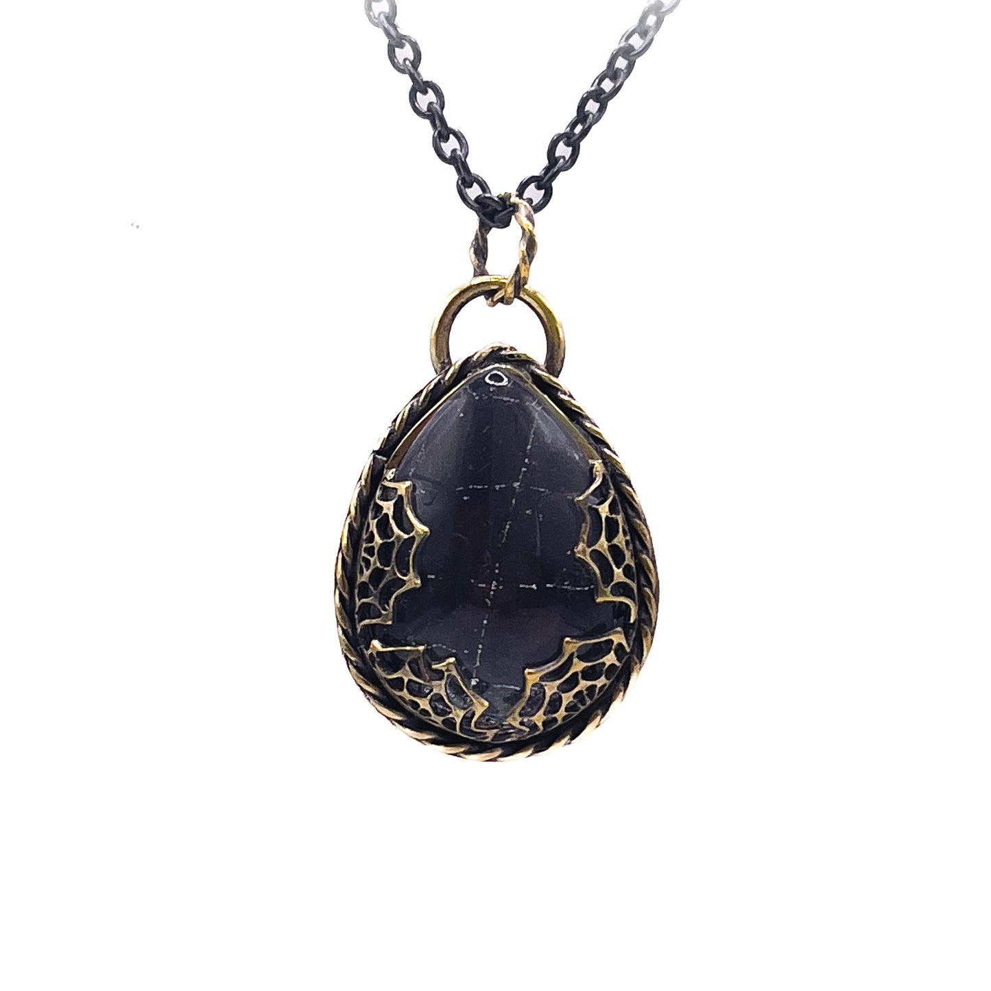 Preserved Spiderweb Brass Necklace