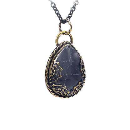 Preserved Spiderweb Brass Necklace