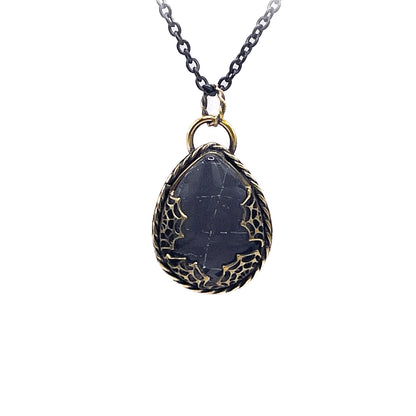 Preserved Spiderweb Brass Necklace