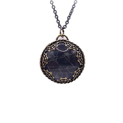 Preserved Spiderweb Brass Necklace