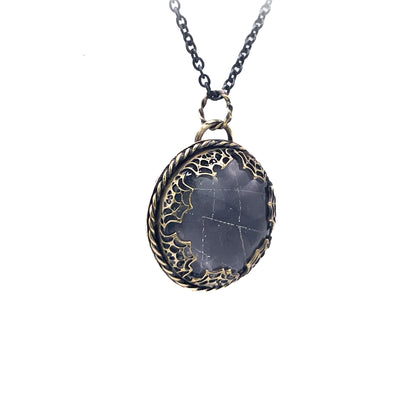 Preserved Spiderweb Brass Necklace