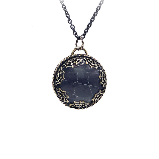 Preserved Spiderweb Brass Necklace