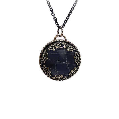 Preserved Spiderweb Brass Necklace