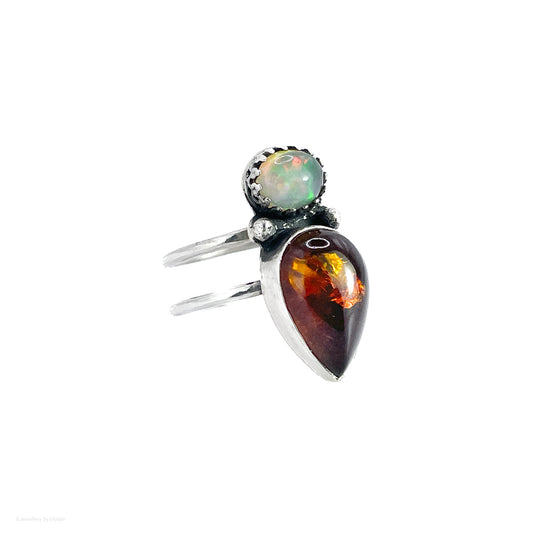 Welo Opal & Amber Armour Ring