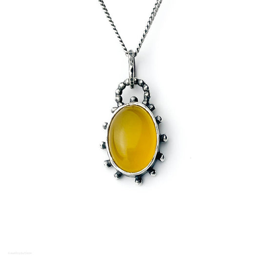 Yellow Chalcedony "Sun" Necklace