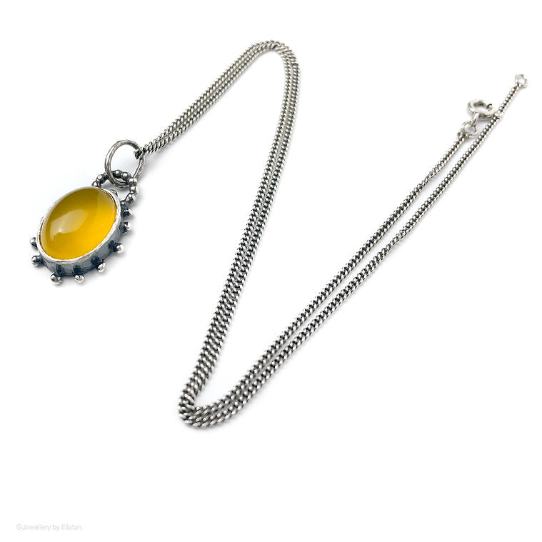 Yellow Chalcedony "Sun" Necklace