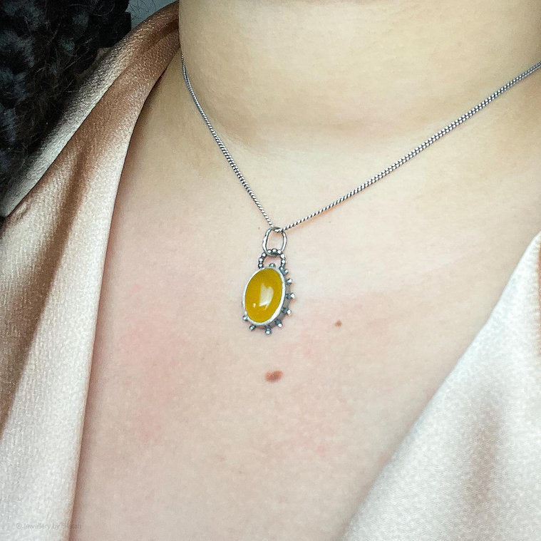 Yellow Chalcedony "Sun" Necklace